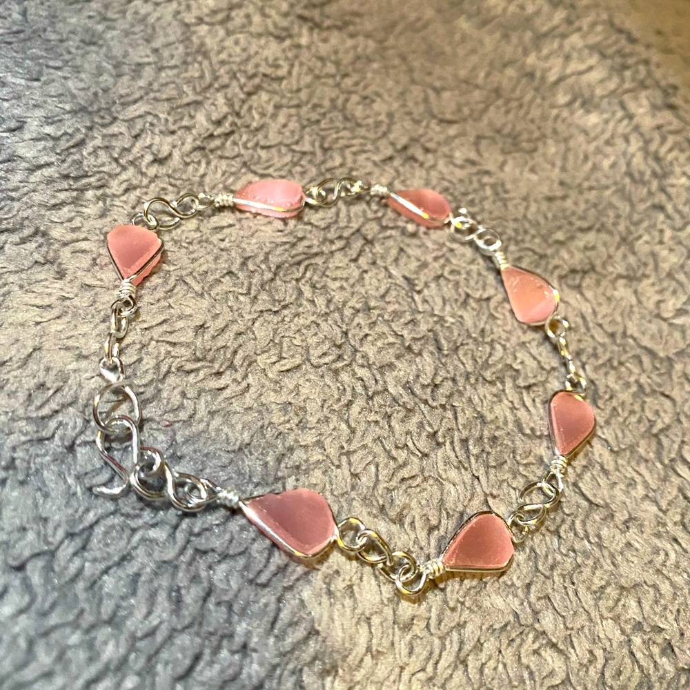 Handmade Pink Stone Bracelet